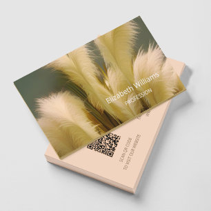Pampas Grass Photo Interior Designer   QR Code Business Card