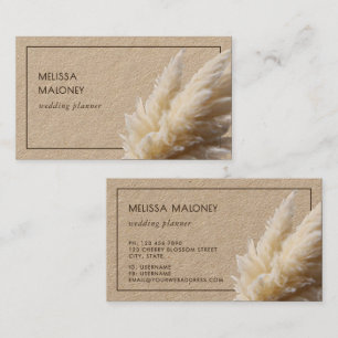 Pampas Grass Photo Kraft Paper Business Card