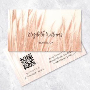 Pampas Grass Photo   QR Code Business Card