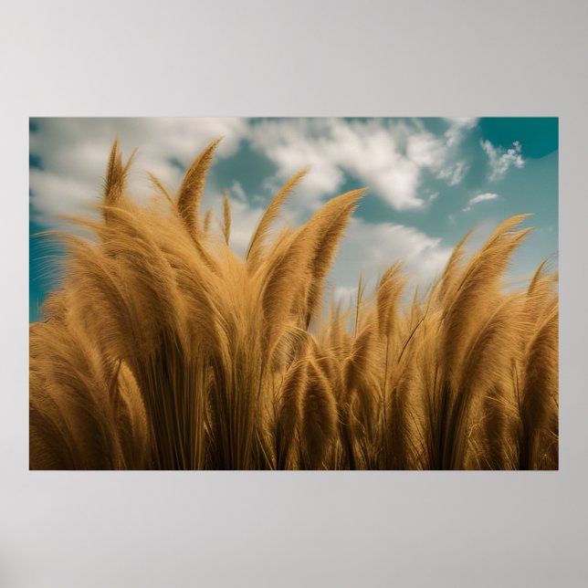 Pampas Grass Photo Realistic Poster (Front)
