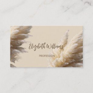 Pampas Grass Photo Realistic   QR Code Business Card