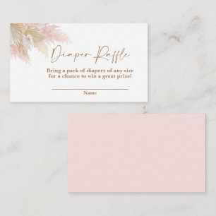 Pampas grass pink Diaper Raffle Enclosure Card
