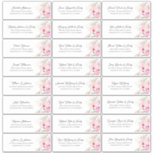 Pampas Grass Pink Floral Guest Name Address Labels