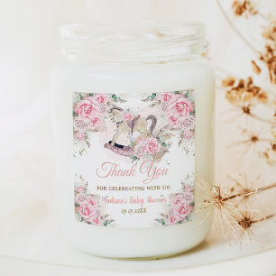 Pampas Grass Pink Floral Rocking Horse Baby Shower Square Sticker