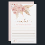 Pampas Grass Pink floral Wishes for the Bride card<br><div class="desc">Pampas Grass Pink roses Boho wishes for the bride and groom card</div>
