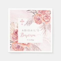 Pampas Grass |Pink Rose Blooms Girl Baptism