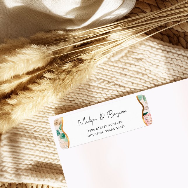 Pampas Grass Proteas Wedding RSVP Return Address (Creator Uploaded)