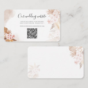 Pampas Grass QR Code Terracotta Wedding Website Enclosure Card