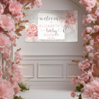 Pampas Grass |Rose Blooms Girl Baby Shower Welcome