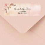Pampas grass rose gold floral return address label<br><div class="desc">A rose gold,  blush pink rustic faux metallic looking background. Decorated with rose gold and pink florals,  roses and pampas grass. Personalize and add your name and address. Perfect for a wedding,   bridal shower,  baby shower or birthday party invitations.</div>