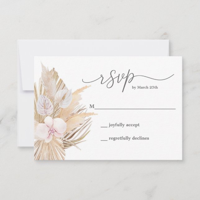 Pampas Grass RSVP card (Front)