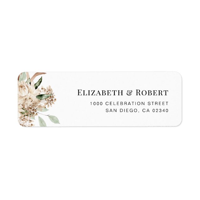 pampas grass sage green wedding address (Front)