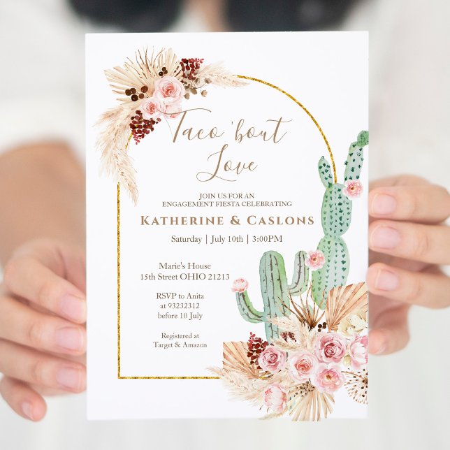 Pampas Grass Taco Bout Love Engagement Party  Invitation (Creator Uploaded)