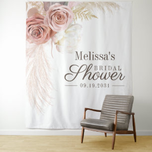 Pampas Grass Tan Bridal Shower Tapestry