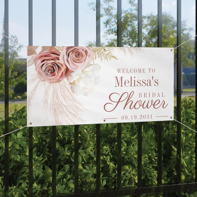 Pampas Grass Tan Bridal Shower Welcome Banner (Creator Uploaded)