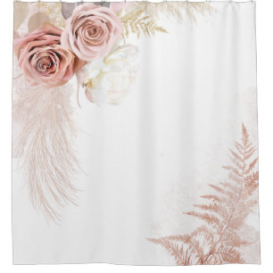Pampas Grass Tan Terracotta Dried Palms Shower Curtain
