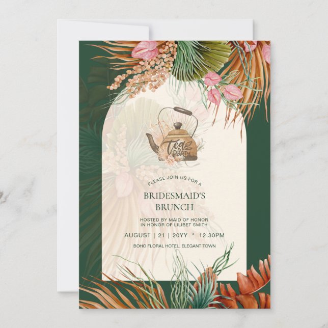 Pampas Grass TEA PARTY Bridal Shower Lunch (Front)