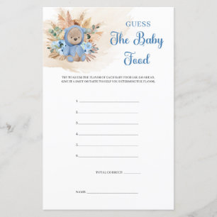 Pampas grass teddy bear blue Guess The Baby Food