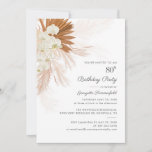 Pampas Grass Terracotta 80th Birthday Party Invitation<br><div class="desc">Budget 80th Birthday Party Pampas Grass Invitation featuring desert palms botanical with modern typography and layout on white background. You can completely customise this card for other special events by clicking the "Personalise" button to change the year,  layout,  text colour and much more.</div>