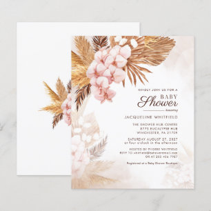 Pampas Grass Terracotta Baby Shower Invitation