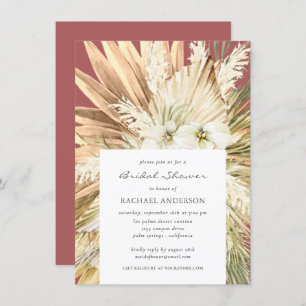 Pampas Grass Terracotta Boho Bridal Shower Invitation