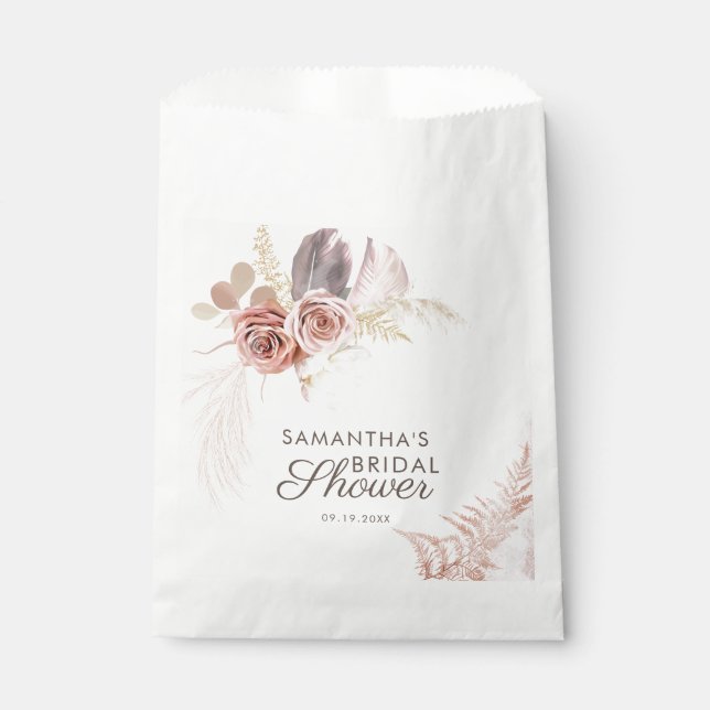 Pampas Grass Terracotta Bridal Shower Favour Bags (Front)