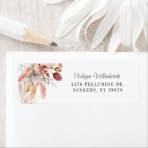 Pampas Grass Terracotta Dried Palm Return Address