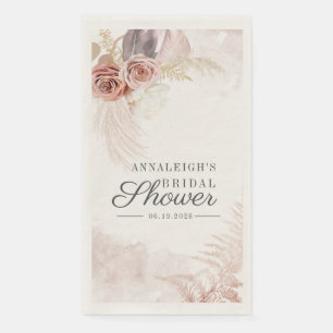 Pampas Grass Terracotta Dried Palms Bridal Shower Napkin