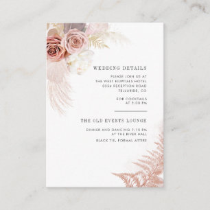 Pampas Grass Terracotta Floral Wedding Enclosure Card