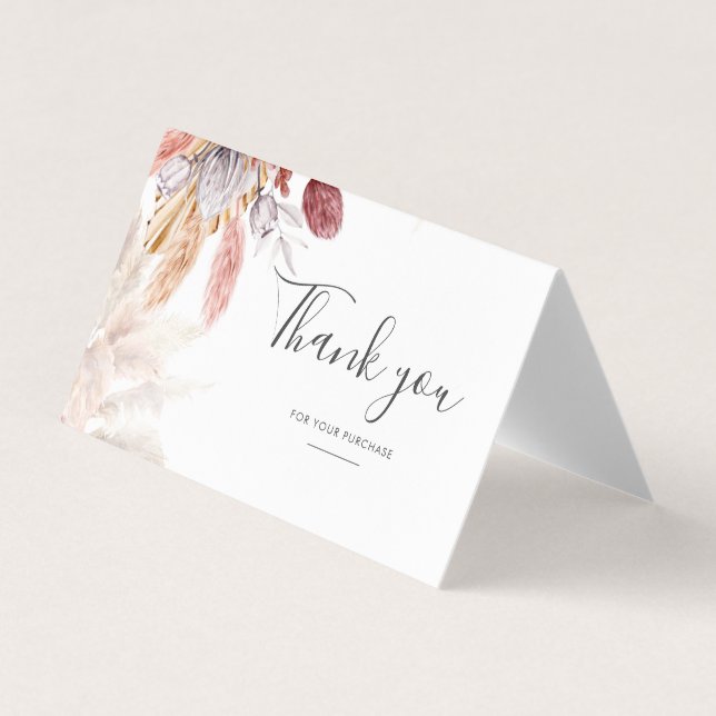 Pampas Grass Terracotta Thank You Card (Front)