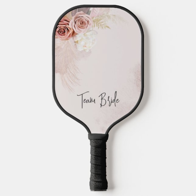 Pampas Grass Terracotta Wedding Bride Team Pickleball Paddle (Front)