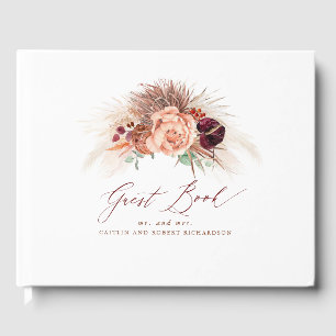 Pampas Grass Terracotta Wedding Guest Book