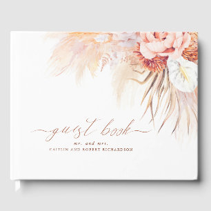 Pampas Grass Terracotta Wedding Guest Book