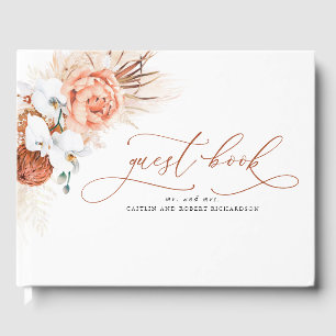 Pampas Grass Terracotta Wedding Guest Book
