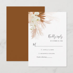 Pampas Grass Terracotta Wedding RSVP Enclosure Card