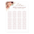 Pampas Grass Terracotta Wedding Seating Chart