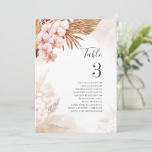 Pampas Grass Terracotta Wedding Table Number 3