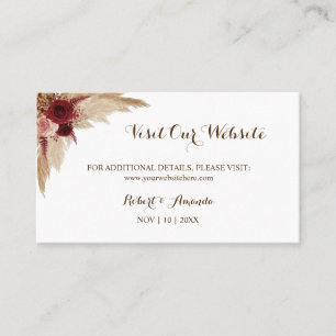 Pampas Grass Visit our Website Wedding insert card
