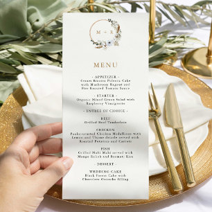 Pampas Grass Wedding Boho Elegant Menu Reception