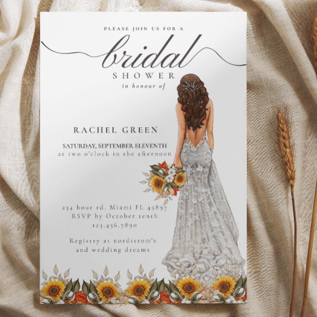 Pampas Grass Wedding Gown Boho Bridal Shower Invitation (Pampas Grass Wedding Gown Boho Bridal Shower Invitation by Creative Design)