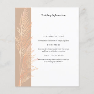 Pampas Grass Wedding Guest Info Welcome Letter