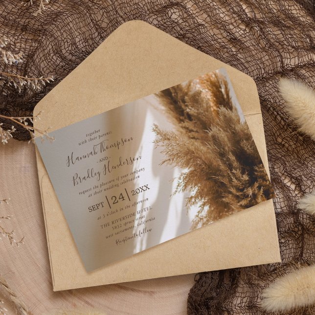 Pampas Grass Wedding Invitation (Creator Uploaded)