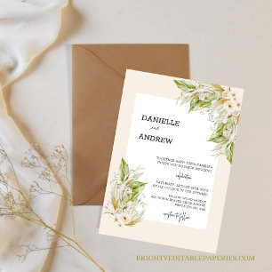 pampas grass wedding invitation