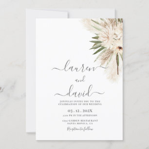 Pampas Grass Wedding Invitation