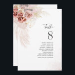 Pampas Grass Wedding Table Number Terracotta Card<br><div class="desc">Plan your wedding reception with precision, from save the date, to day of the wedding events like the reception and seating arrangements with these botanical eucalyptus leaves table number seating chart cards. Simple plug in the names of the guests and the table numbers. This way, the wedding party will arrive...</div>