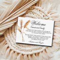 Pampas Grass Welcome Gift Bag Basket Place Card