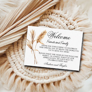 Pampas Grass Welcome Gift Bag Basket Place Card