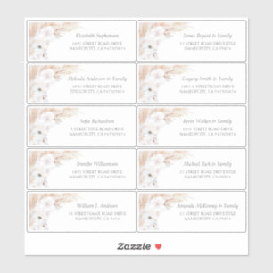 Pampas Grass White Guest Names Address Labels