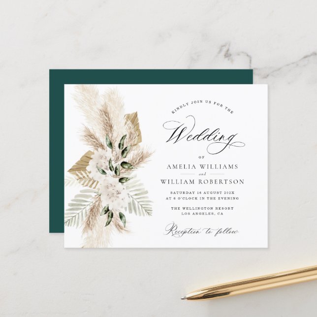 pampas grass wild flower greenery wedding (Front/Back In Situ)