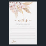 Pampas Grass Wishes for the Bride card<br><div class="desc">Pampas Grass Boho wishes for the bride and groom card</div>